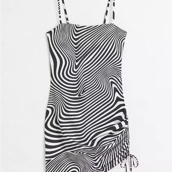 H&M Black and White Zebra Slip Dress Large - Picture 2 of 4